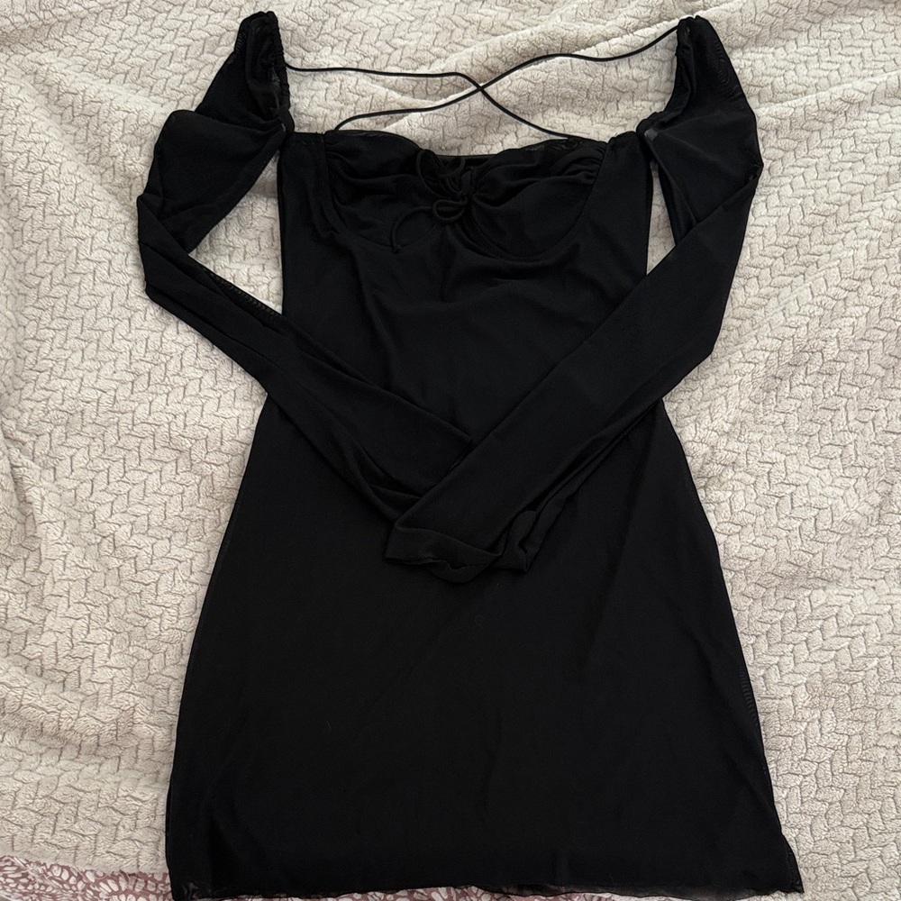 Tiger Mist Black Long Sleeve Mini Dress